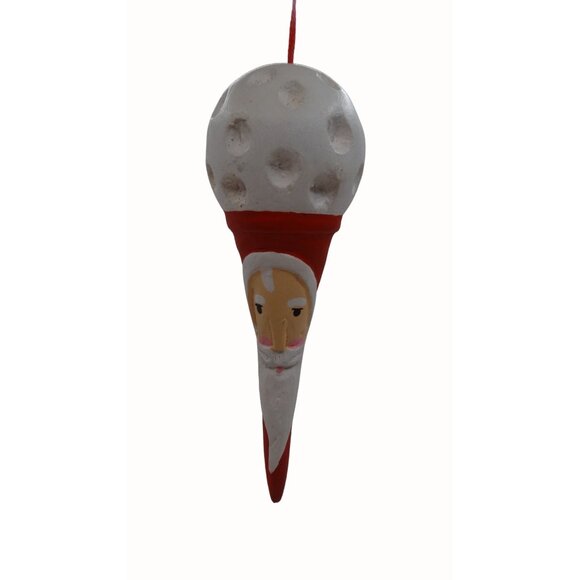 Golf Ball and Tee Santa Claus Christmas Ornament Golf - Picture 1 of 3